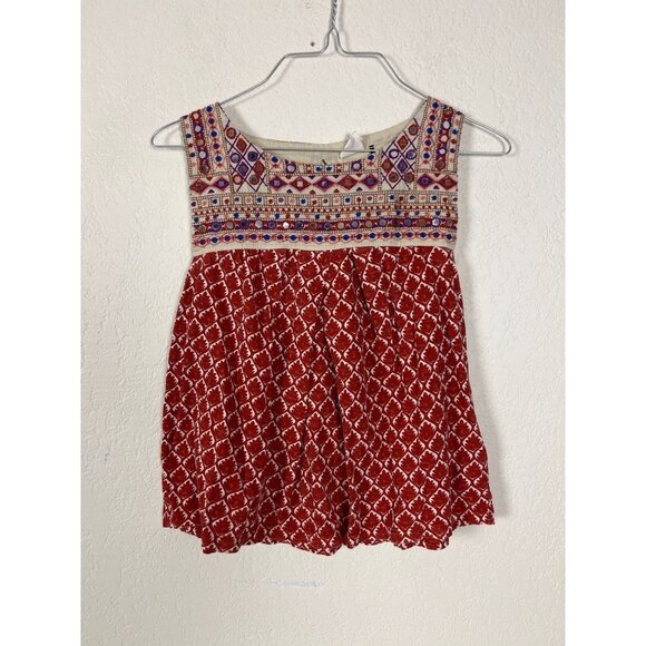 Akemi + Kin Eivy Mirror Embroidered Boho Tank Blouse ​​XSP - Picture 1 of 5